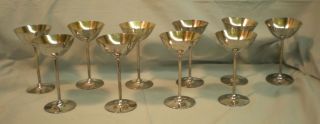 Vintage Set Of 10 Silverplate Goblets/dessert Cups 312 Meriden S.  P.  Co.