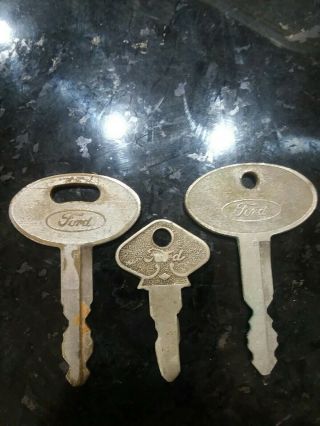 3 Very Old Vintage Ford Car Keys