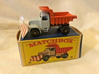 Matchbox Lesney 16 Scammell Mountaineer Snow Plough Minty W / Box