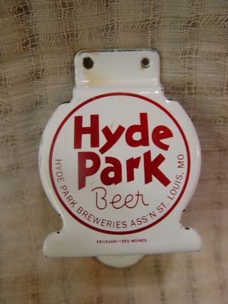 Hyde Park Beer Brewery St.  Louis Mo Porcelain Advertising Bottle Opener