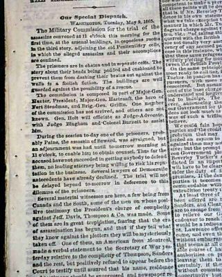 ABRAHAM LINCOLN Assassination Murder Trial of the Conspirators 1865 Newspaper 2