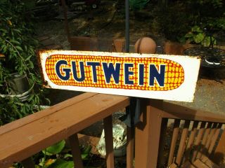 Vintage Advertising Gutwein Seed Corn Sign Metal Nos