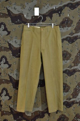 Us Army Ww2 Wwii Brown Wool Field Service Dress Trousers Pants 32x28
