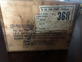 Vintage 40s/50s Black & White Blended Scotch Whisky Whiskey Wood Crate,  Buchanan 3