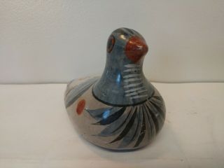 Vintage Mexican Tonala Pottery Bird Dove Pigeon Folk Art Clay 7 " Long