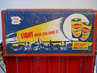 ANTIQUE RAYOVAC STORE ADVERTISING SIGN 1940s BATTERY DISPLAYER SIGN FLASHLIGHT 2
