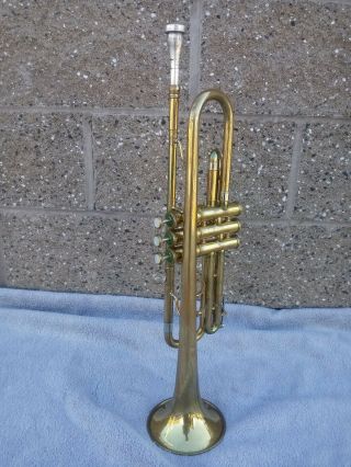 Vtg 1950s 125××× F E Olds Ambassador Trumpet La Calif Orig Case & Mouthpiece