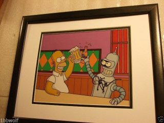 Autographed Signed John Dimaggio Futurama Voice Sdcc Frame Homer Simpson