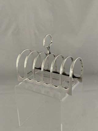 Edwardian Silver Toast Rack 1908 London William Hutton Sterling Silver
