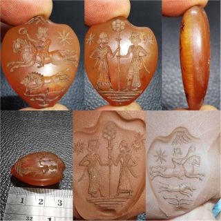 Unique Antique Agate stone Lovely Amulet with Double side seal intaglio 34 2