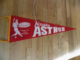 Vtg Houston Astros Baseball Pennant Astrodome Home Of The Astros