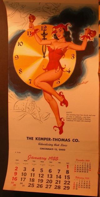 Bill Randall Date Book Pinup 1955 Calendar Kemper Thomas Cincinnati,  Ohio 2
