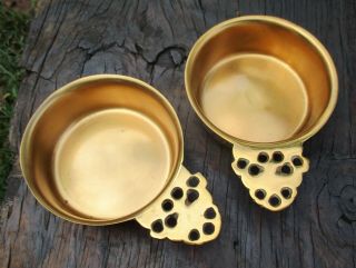 2 Brass Porringers Bowls Cw24 - 49 Virginia Metalcrafters Colonial Williamsburg