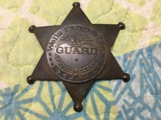 Wells Fargo & Co’s Brass Guard Badge/ Express,  Vintage Collectible