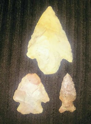3 Authentic Native American Artifacts Found In Henry Co,  Mo - Points