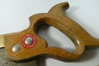 Old Vintage W.  TYZACK SONS & TURNER No 14B Brass Back Tenon Saw 2