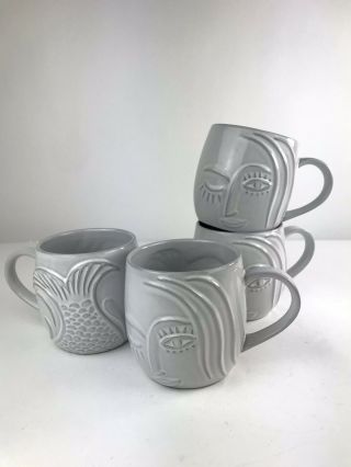 Starbucks - Winking Mermaid Sirena - Fine Bone China Mug - Set Of 4 Coffee Mugs