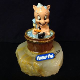 Rare Warner Bros.  Inc.  Ron Lee Porky Pig Bath Time Le.  115 Figurine W/coa