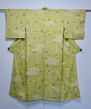 Japanese Silk Kimono / Shibori / Ume Flower / Silk Fabric /594