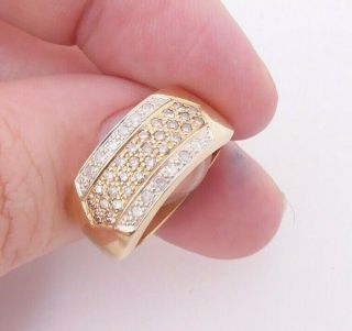 9ct Gold 60 Point Diamond Cluster Art Deco Design Ring,  9k 375