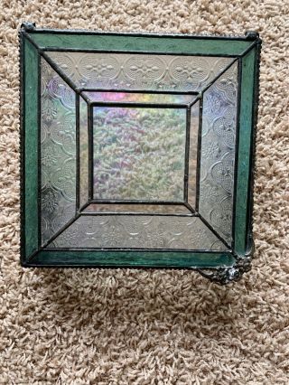 J Devlin Glass Art Glass Trinket Box - Jewelry Keepsake Holder 7x7x3