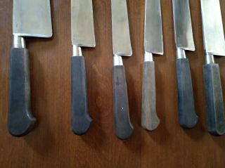 Set of six vintage French TECS nogent - style chef ' s knives 2