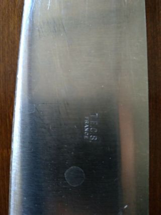 Set of six vintage French TECS nogent - style chef ' s knives 3
