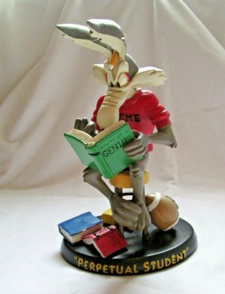 Warner Brothers Looney Tunes Wile E.  Coyote Figurine,  " Perpetual Student ",  1994