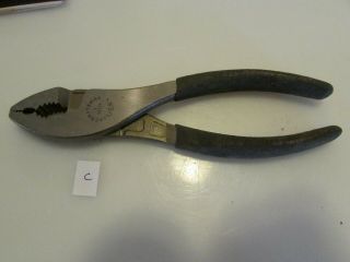Vintage Craftsman Slip Joint Pliers Usa Rubber Grip Farm Mechanic Tool 945378
