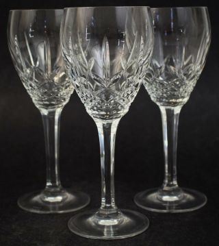3 Pc.  Vintage Marquis By Waterford Irish Crystal Cut Glass Water Goblet Set