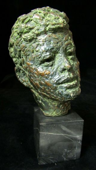 8 " John F Kennedy Jfk Head Bust By Robert Berks,  Marble Base