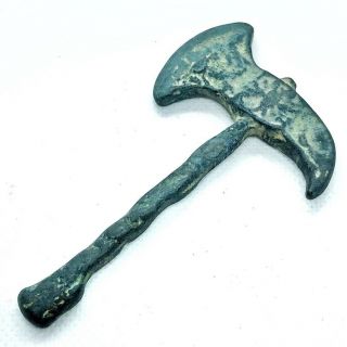 Medieval European Style Battle Ax — Mini Brass Weapon Tool Artifact Old Antique