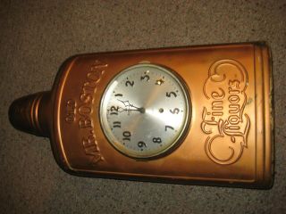 Old Mr.  Boston Fine Liquor Metal Store Display Wind Up Clock