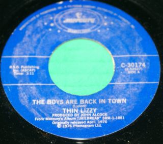 Thin Lizzy The Boys Are Back In Town Jailbreak Early Reissue Single 1976 Record