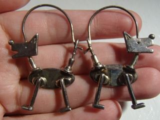 Studio Artisan Thomas Mann Techno Romantic Sterling Silver Dog Hoop Earrings