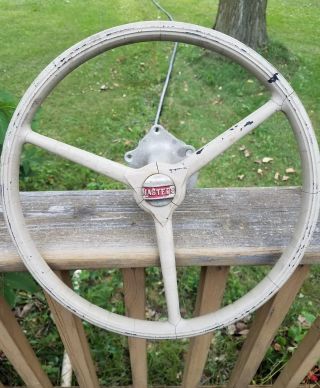 Vintage Boat Steering Wheel Assembly Masters Sheller Chris Craft Wooden Boat