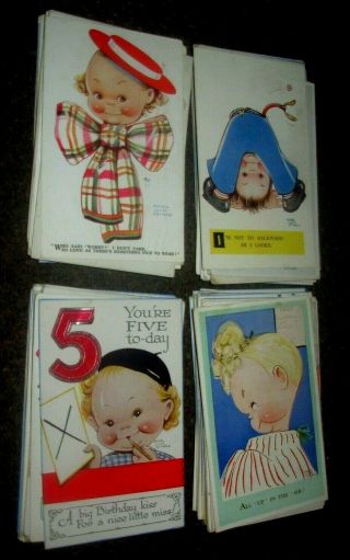 135 x VINTAGE POSTCARDS 1920 - 1950 ALL MABEL LUCIE ATTWELL CHILDRENS ARTIST 2