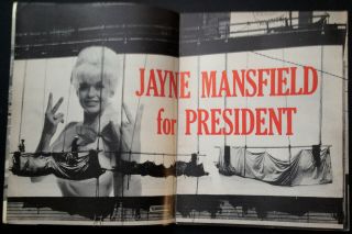 Vintage Jayne Mansfield For President 1964 38pg Photo Sft Cvr Book Political Gag