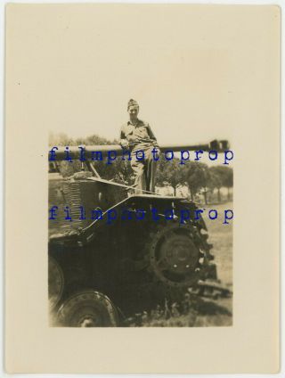 Wwii Us Gi Photo - Us Captured German Elefant Tank Destroyer Covered In Zimmerit