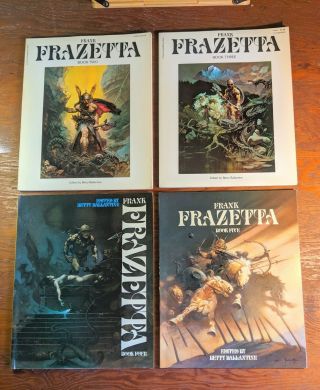 Frank Frazetta Book Two,  Three,  Four,  Five - 1st Printings - Vf - Nm