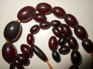Vintage Cherry Amber Faturan Graduated Bead Necklace For Repair