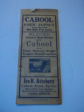 1930s Cabool Texas County Missouri Ira Attebery Farm Agency Real Estate Brochure