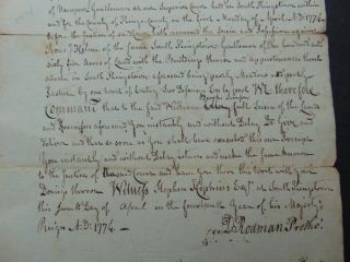 c.  1774 COLONIAL NEWPORT RHODE ISLAND MANUSCRIPT DOCUMENT - WILLIAM ELLERY 3