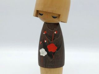 8.  6 inch (22 cm) Japanese vintage sosaku wooden kokeshi doll signed 2