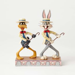 Looney Tunes By " Jim Shore " Bugs Bunny & Daffy Duck “on With The Show " Figurine