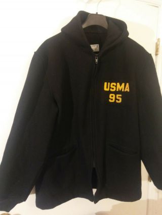 Usma West Point Cadet Military Army Black Wool Parka Jacket Coat 48 R 