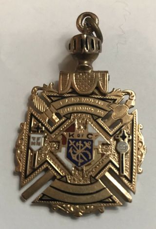 Gold Knights Of Columbus K Of C Tfmm Skull Maltese Cross Watch Fob.