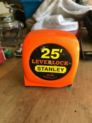 Vintage Stanley 25 Foot Tape Measure Made In Usa Orange