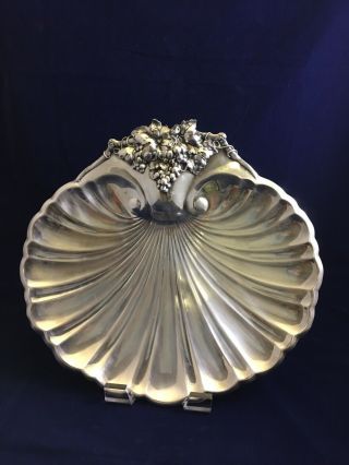 Vintage Reed & Barton Silver Plate Large Shell Dish,  16” X 15”