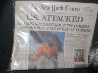 The York Times Newspaper Wednesday,  September 12,  2001